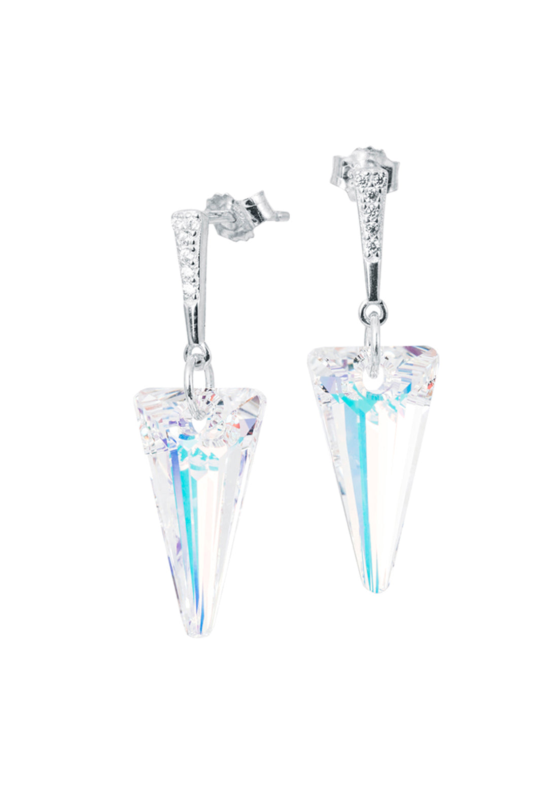 Aros Sevilla Plata 925 Cristal Genuino Aurora Boreal