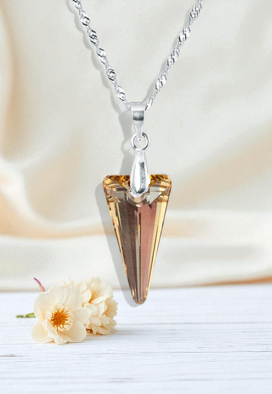 Collar Sevilla Plata 925 Cristal Swarovski® Golden Shadow