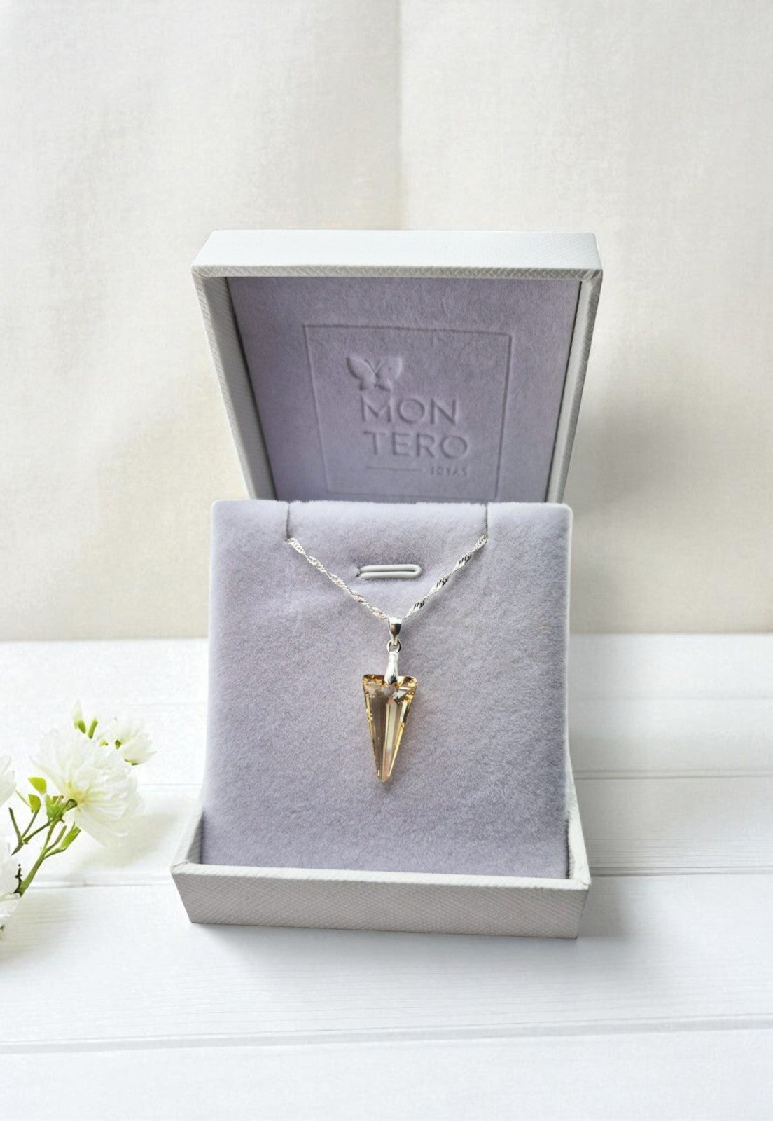 Collar Sevilla Plata 925 Cristal Swarovski® Golden Shadow