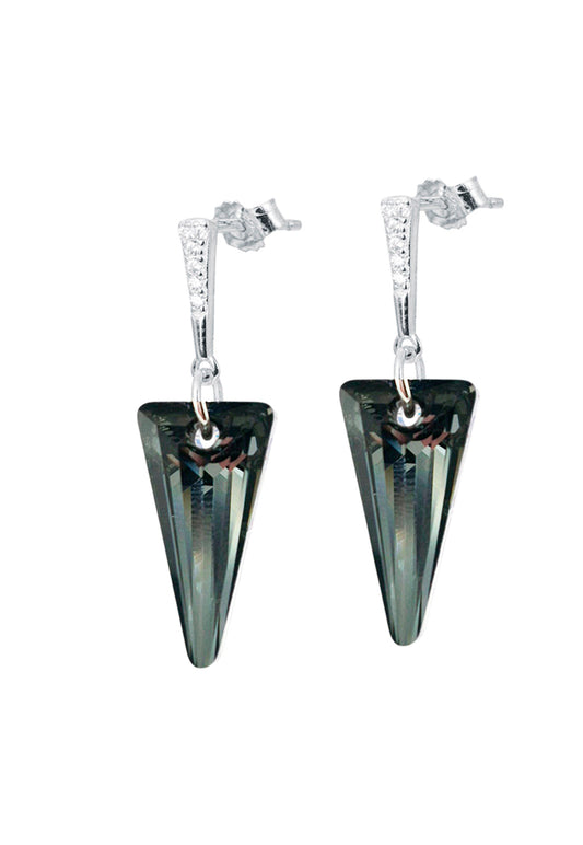 Aros Sevilla Plata 925 Cristal Swarovski®  Silver Night