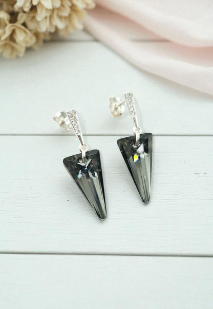 Aros Sevilla Cristales Genuinos Silver Night