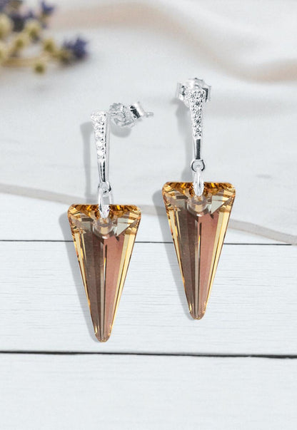 Aros Sevilla Cristales Genuinos Golden Shadow