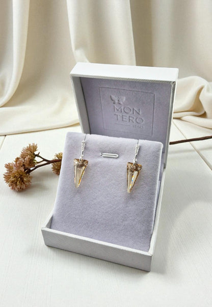 Aros Sevilla Cristales Genuinos Golden Shadow