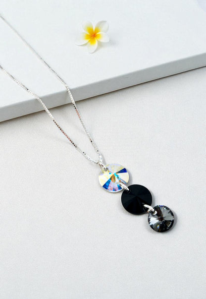 Collar Rafaela Plata 925 Con Cristales Genuinos jet