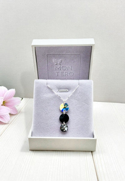 Collar Rafaela Plata 925 Con Cristales Genuinos jet