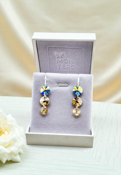 Aros Rafaela Cristales Genuinos Aurora Boreal y Golden