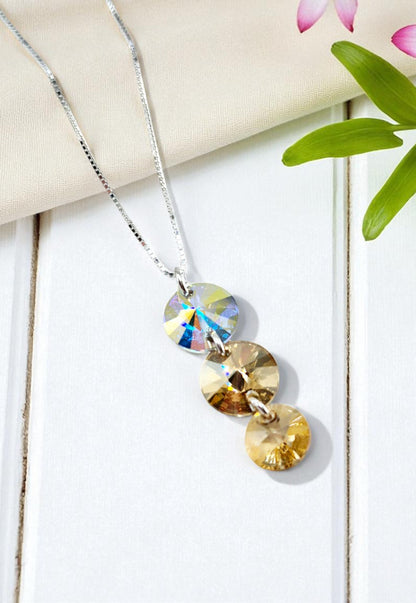 Collar Rafaela Plata Italiana 925 Con Cristales Genuinos Golden