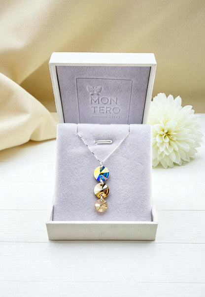 Collar Rafaela Plata Italiana 925 Con Cristales Genuinos Golden