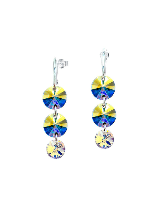Aros Rafaela Plata 925 Cristal Swarovski® Aurora Boreal