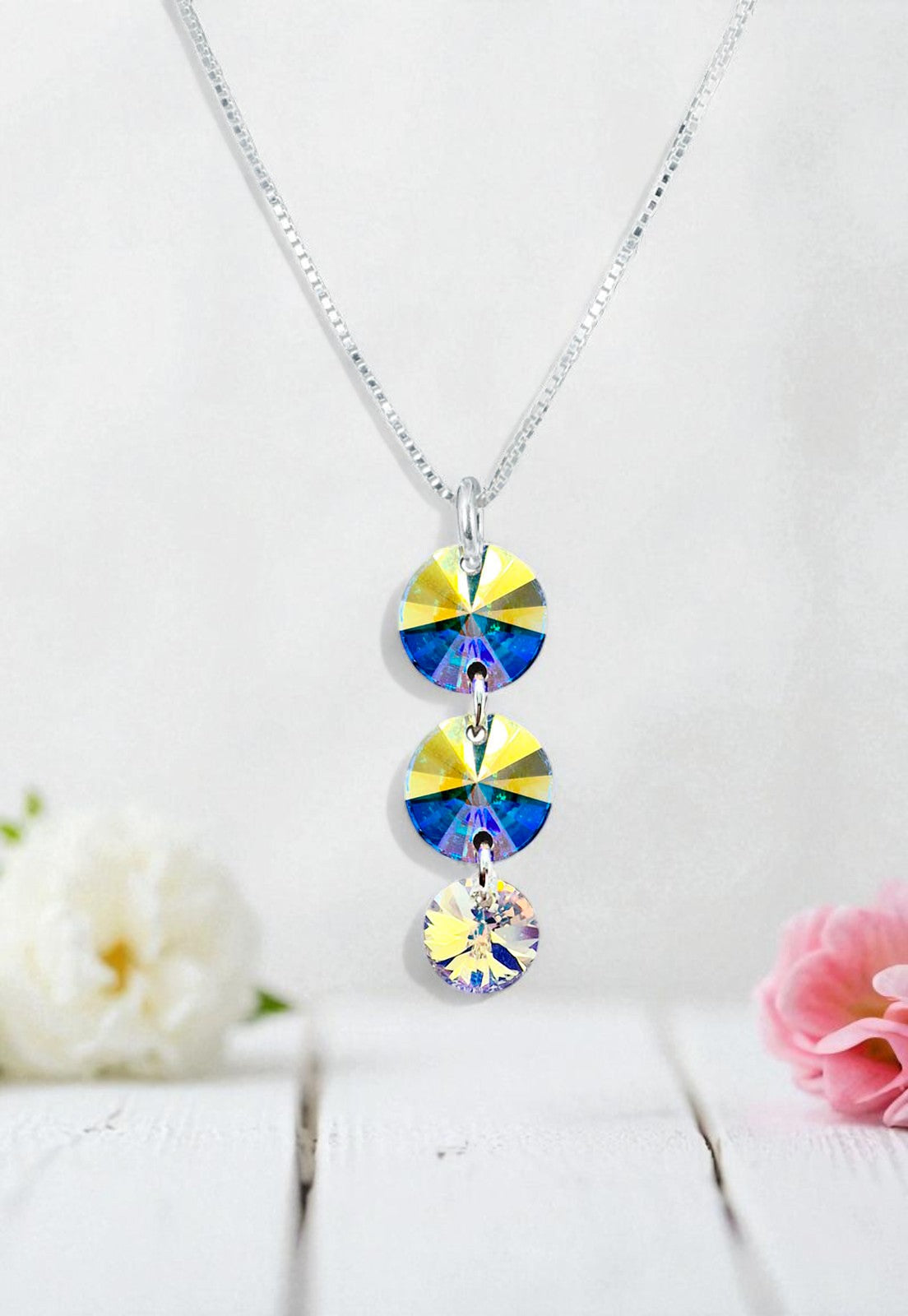 Collar Rafaela Cristal Genuino Aurora Boreal