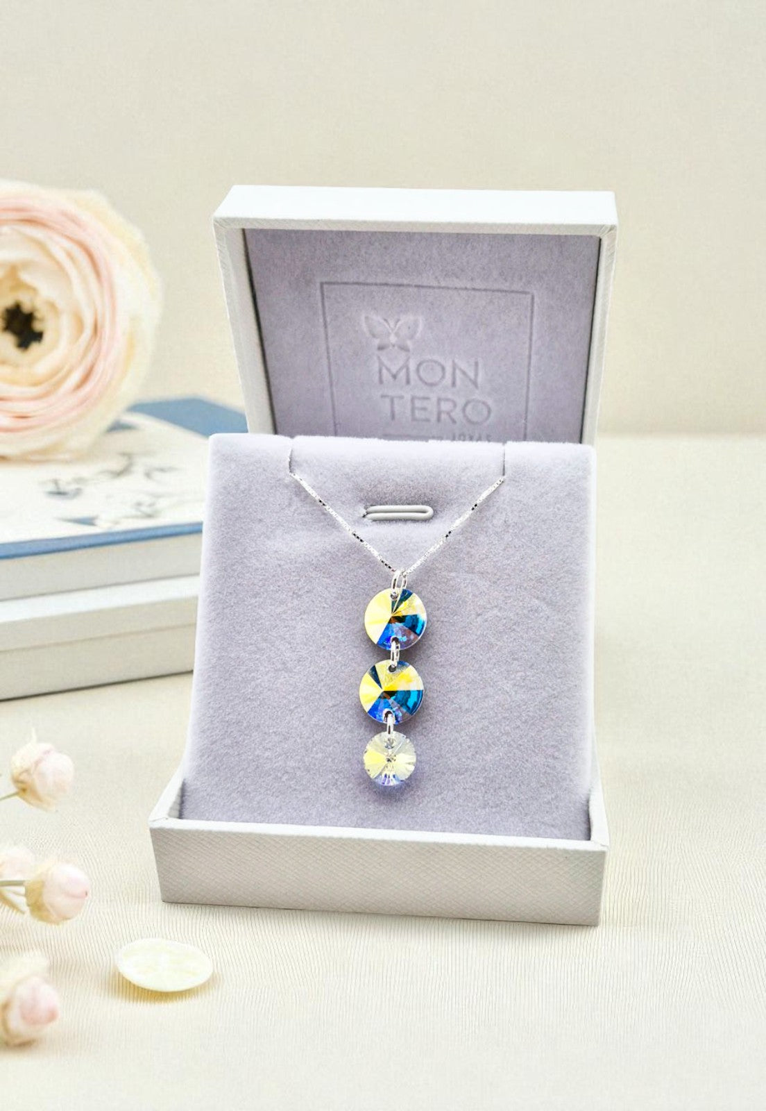 Collar Rafaela Cristal Genuino Aurora Boreal