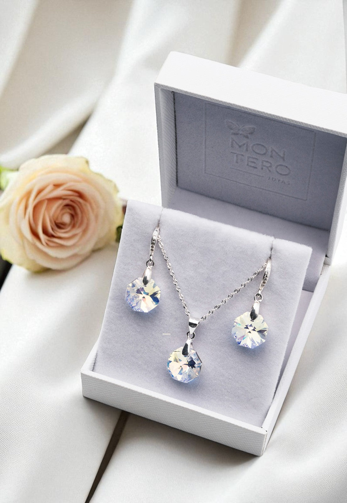 Conjunto Bruselas Cristales Genuinos Aurora Boreal