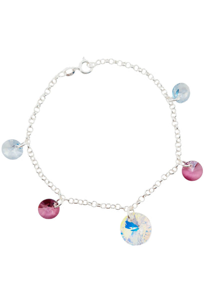 Pulsera Nepal Plata 925  Cristal Genuino Antique Pink