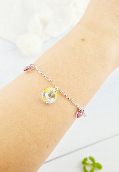 Pulsera Nepal Plata 925 Cristal Swarovski® Antique Pink