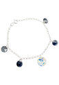 Pulsera Nepal Plata Italiana 925 Cristal Genuino Silver Night
