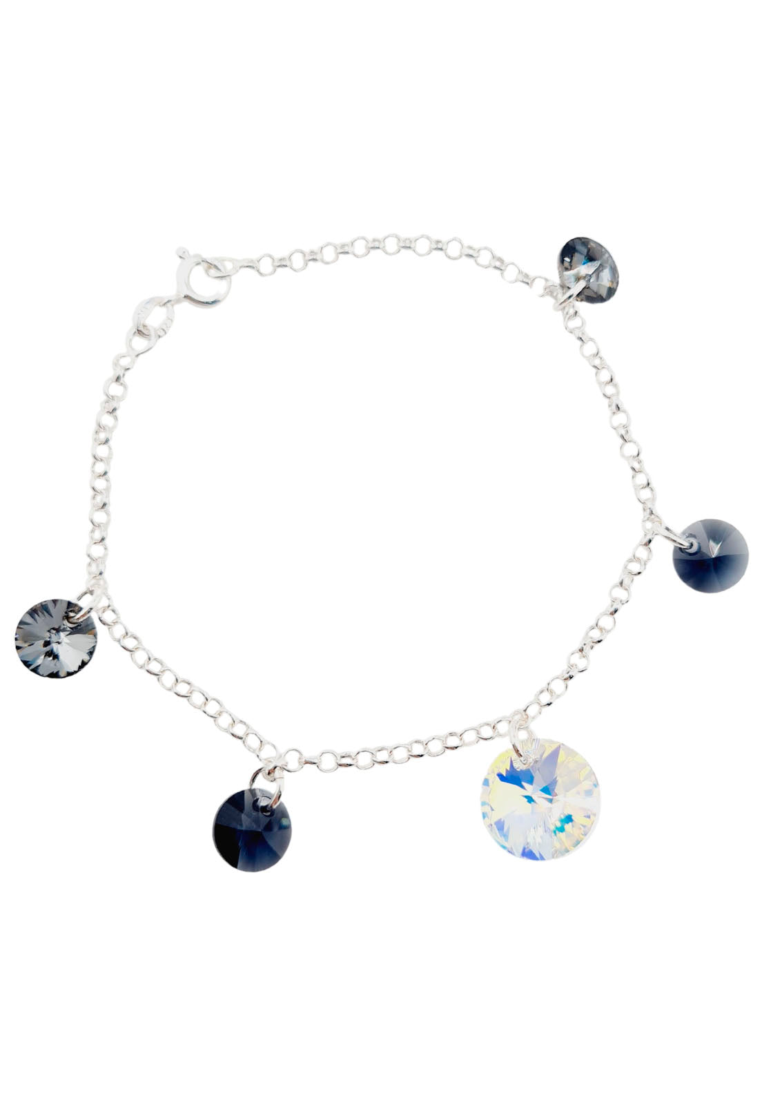 Pulsera Nepal Plata 925 Cristal Swarovski® Silver Night