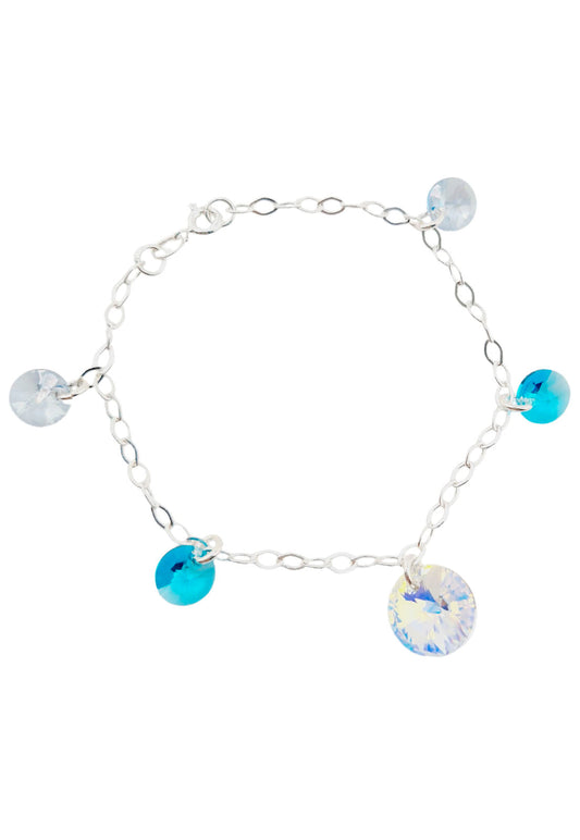 Pulsera Nepal Plata 925 Cristal Swarovski® Turquesa