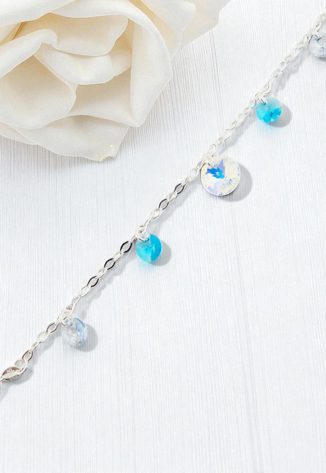 Pulsera Nepal Plata 925 Cristal Genuino Turqueza