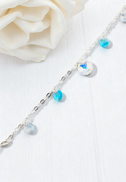 Pulsera Nepal Plata 925 Cristal Genuino Turqueza