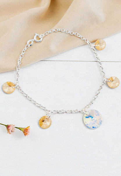 Pulsera Nepal Plata 925 Cristal Swarovski® Golden Shadow