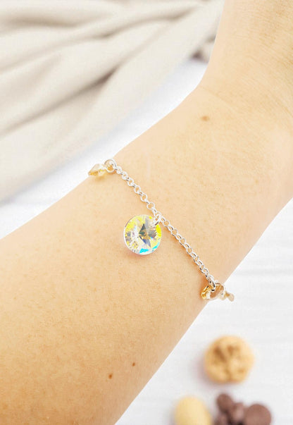 Pulsera Nepal Plata 925  Cristal Genuino Golden Shadow