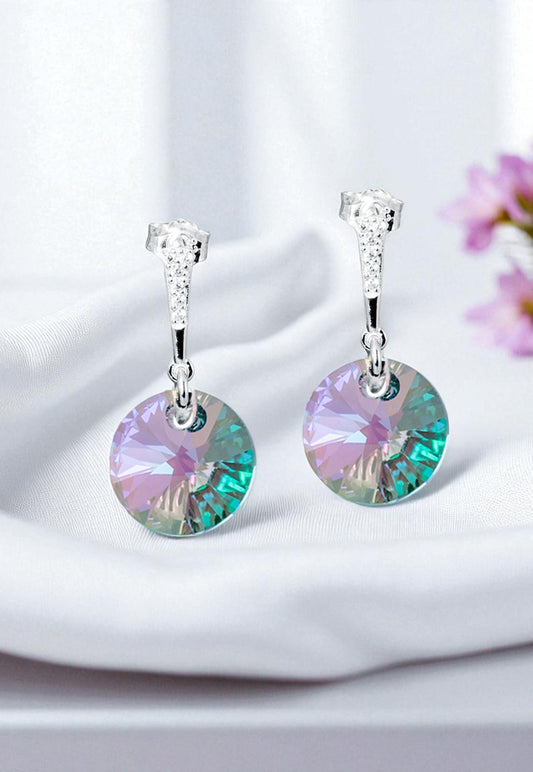 Aros Paris Plata 925 Cristal Genuino Paradise Shinne