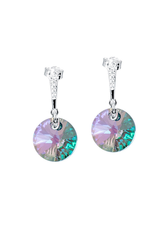 Aros Paris Plata 925 Cristal Genuino Paradise Shinne