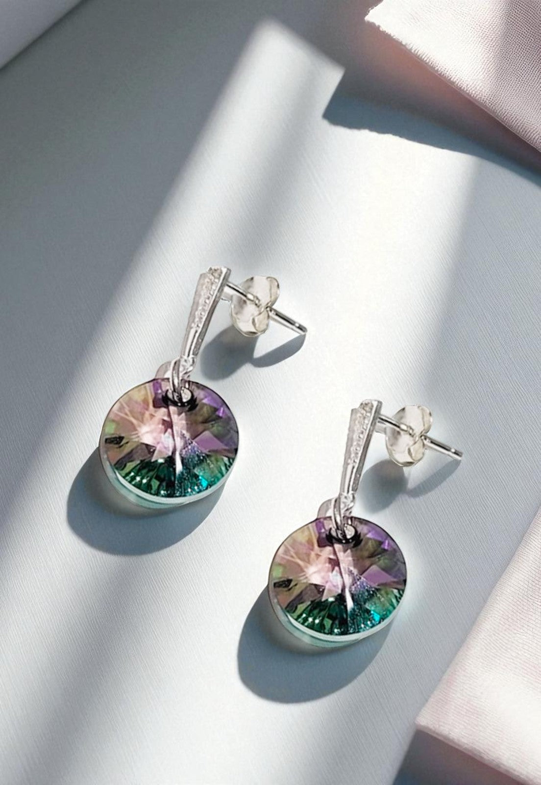 Aros Paris Plata 925 Cristal Genuino Paradise Shinne