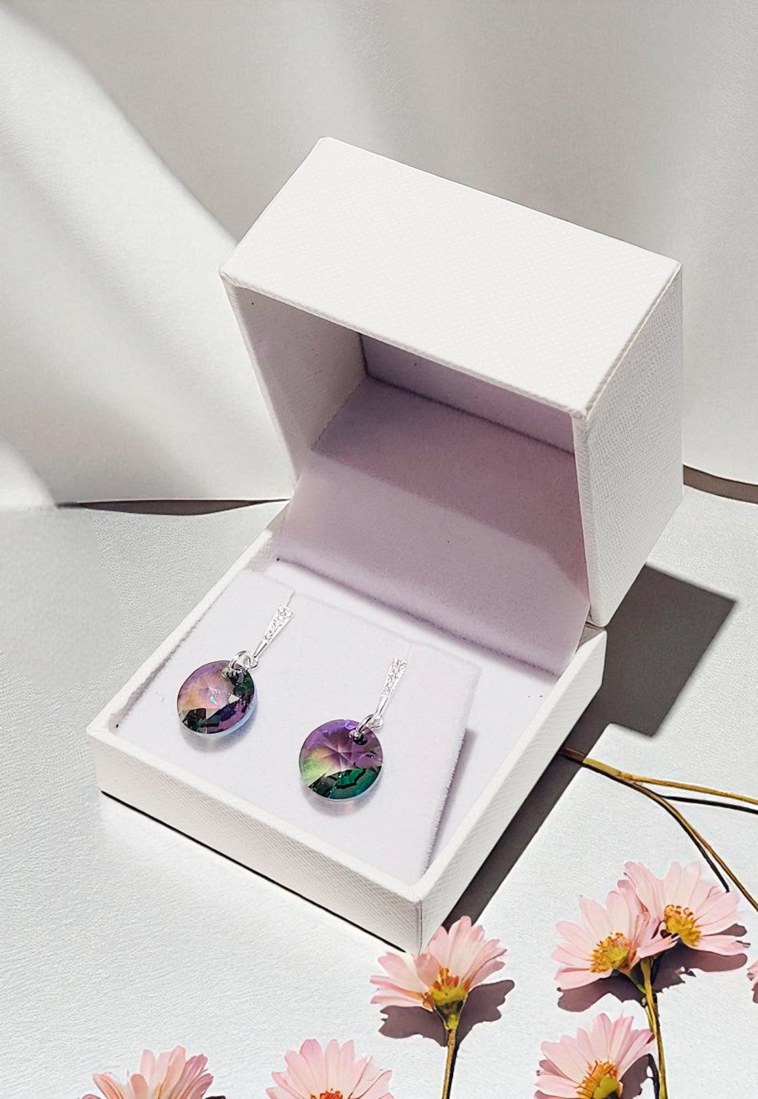 Aros Paris Plata 925 Cristal Genuino Paradise Shinne