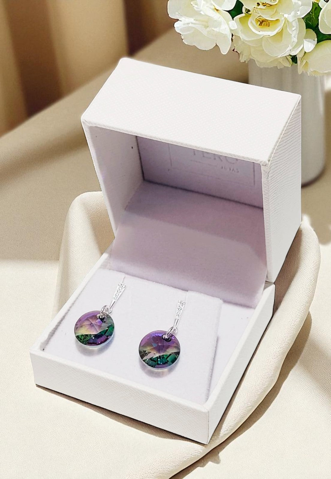 Aros Paris Plata 925 Cristal Genuino Paradise Shinne