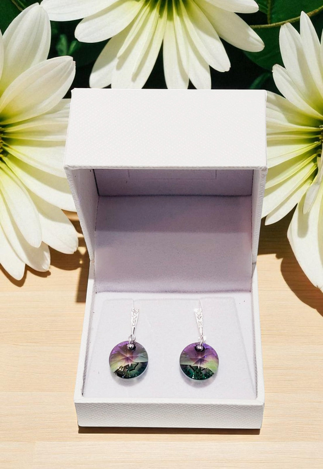 Aros Paris Plata 925 Cristal Genuino Paradise Shinne