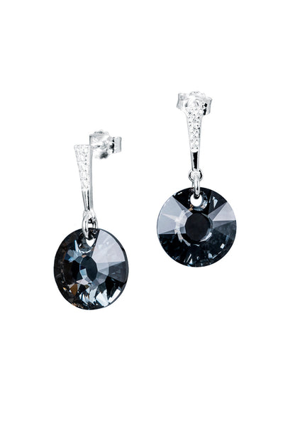 Aros Paris Plata 925 Cristal Genuino Silver Night
