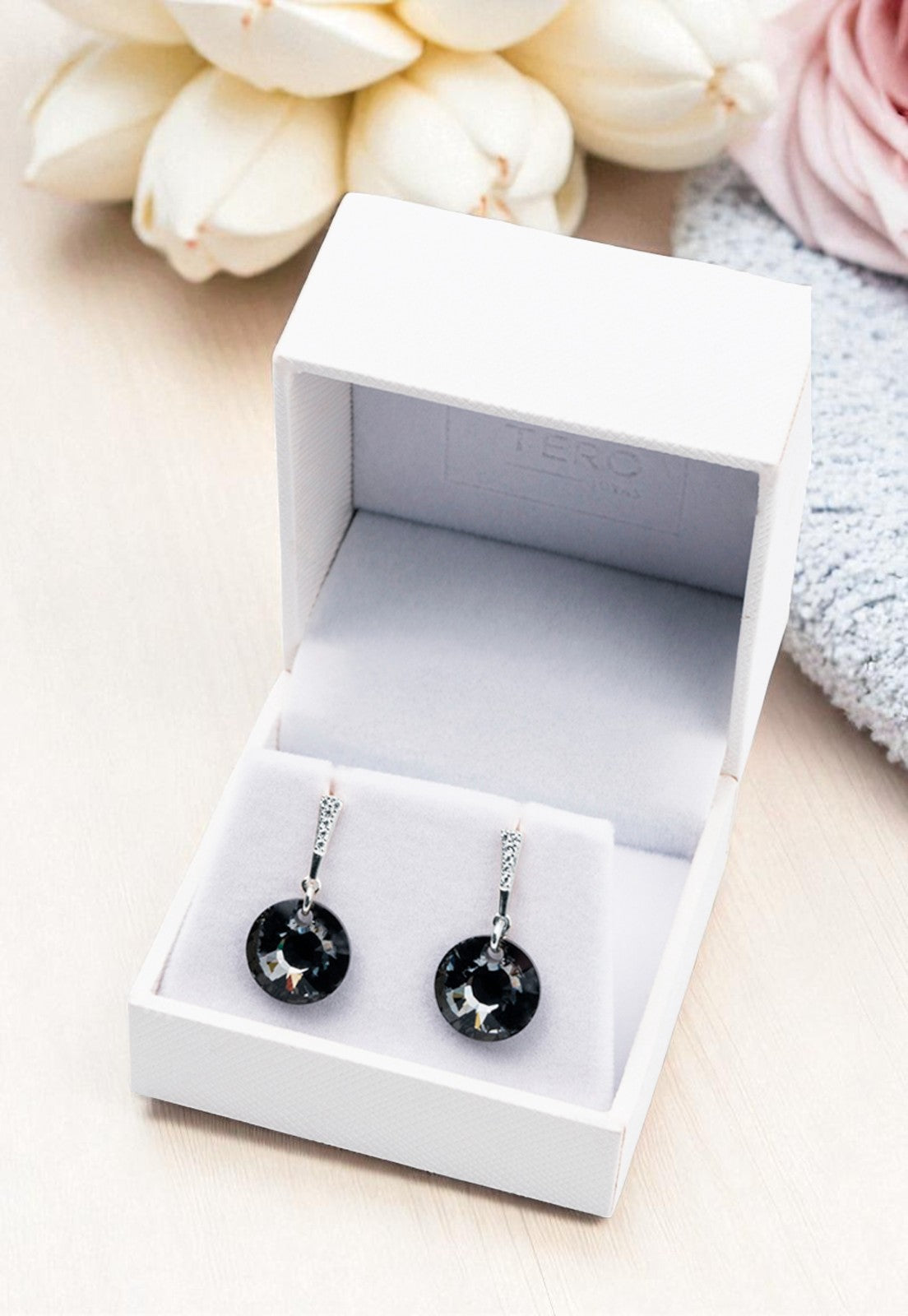 Aros Paris Plata 925 Cristal Genuino Silver Night