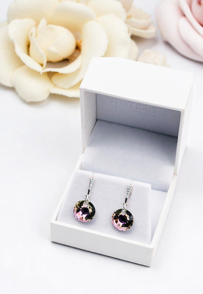 Aros Paris Plata 925 Cristal Genuino Vitral Light