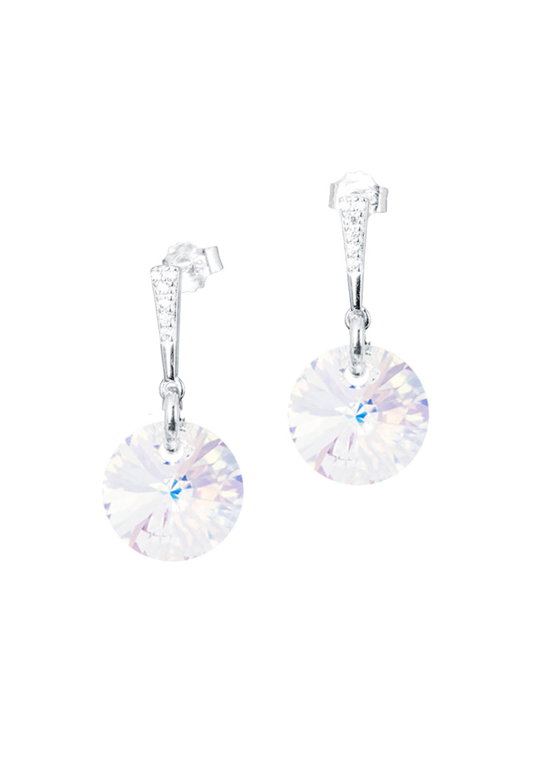 Aros Paris Plata 925 Cristal Genuino Aurora Boreal