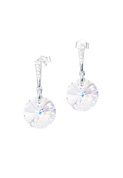 Aros Paris Plata 925 Cristal Genuino Aurora Boreal