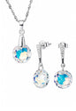 Conjunto Gracia Plata 925 Cristal Swarovski® Aurora Boreal