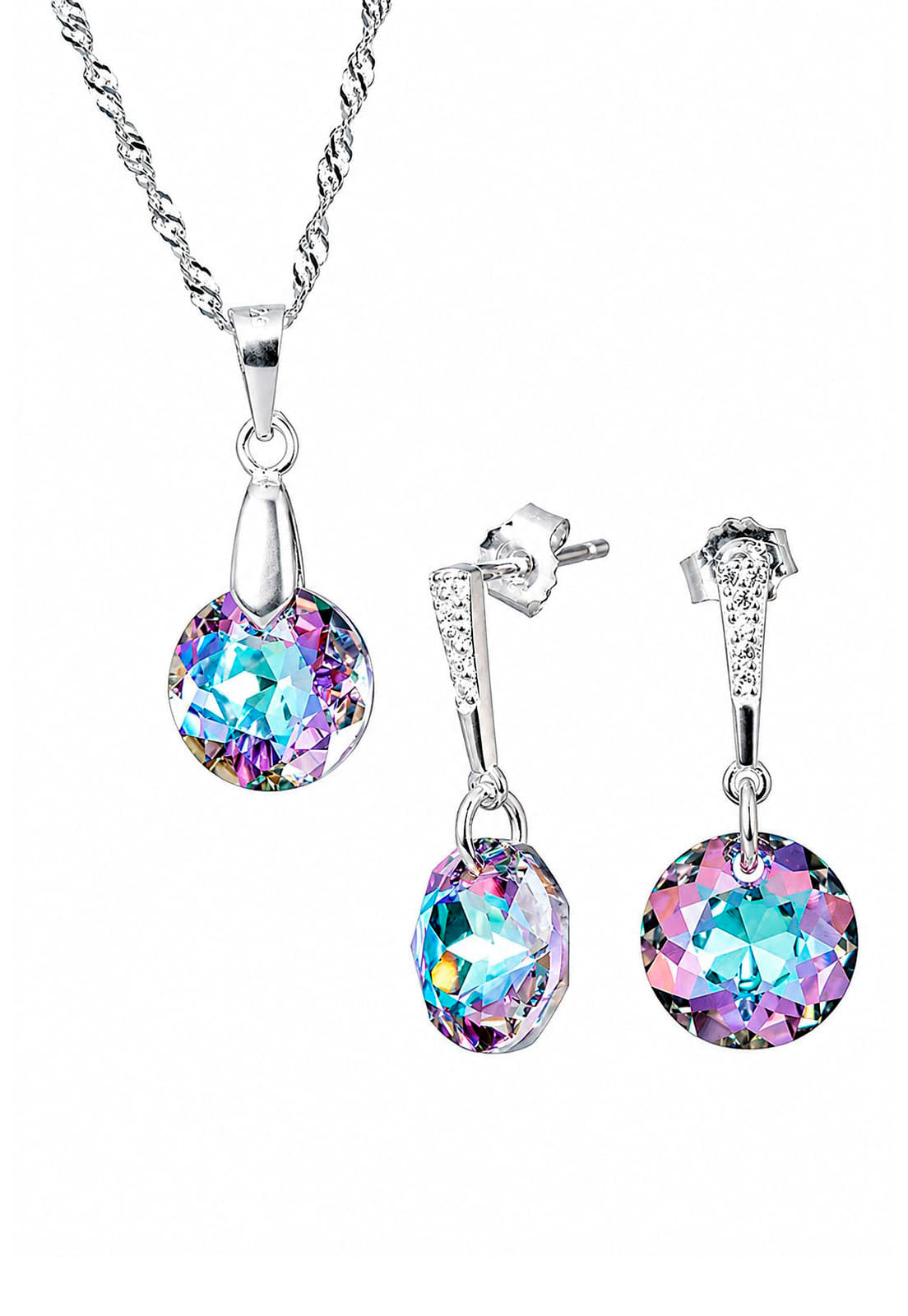Conjunto Gracia Plata 925 Cristal Swarovski® Vitral Light