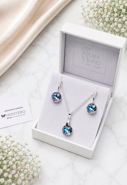 Conjunto Gracia Plata 925 Cristal Swarovski® Vitral Light