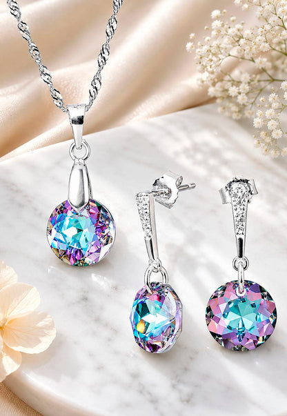 Conjunto Gracia Plata 925 Cristal Swarovski® Vitral Light
