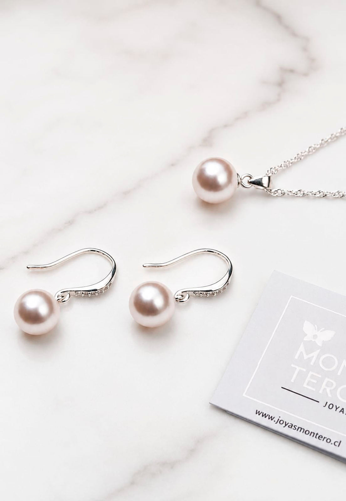 Conjunto Oslo Plata 925 Perlas de Swarovski® Cream
