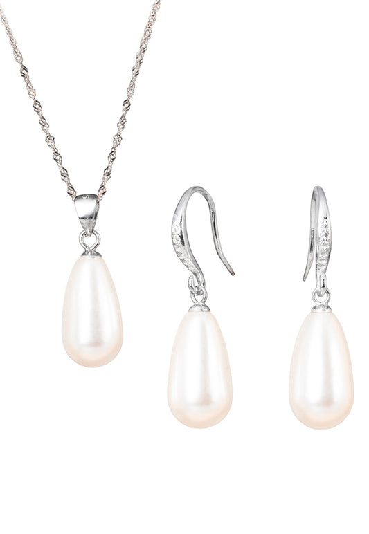 Conjunto Plata 925 Moscu Perlas Swarovski® Cream
