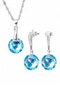 Conjunto Gracia Plata 925 Cristal Swarovski® Aquamarine
