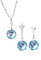 Conjunto Gracia Plata 925 Cristal Genuino Aquamarine