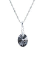 Collar Praga Plata 925 Cristal Genuino Silver Night