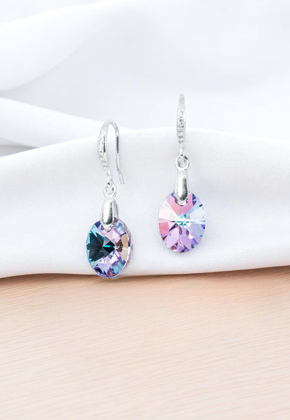 Aros Praga Plata 925 Cristal Genuino Vitral Light