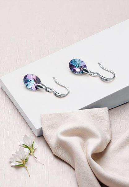 Aros Praga Plata 925 Cristal Genuino Vitral Light