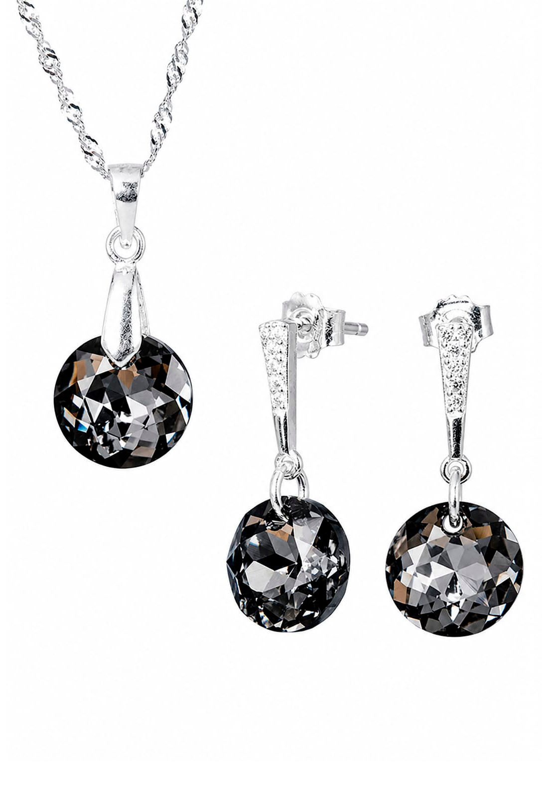 Conjunto Gracia Plata 925 Cristal Swarovski® Silver Night