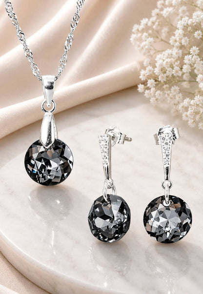 Conjunto Gracia Plata 925 Cristal Swarovski® Silver Night