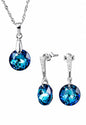 Conjunto Gracia Plata 925 Cristal Swarovski® Bermuda Blue